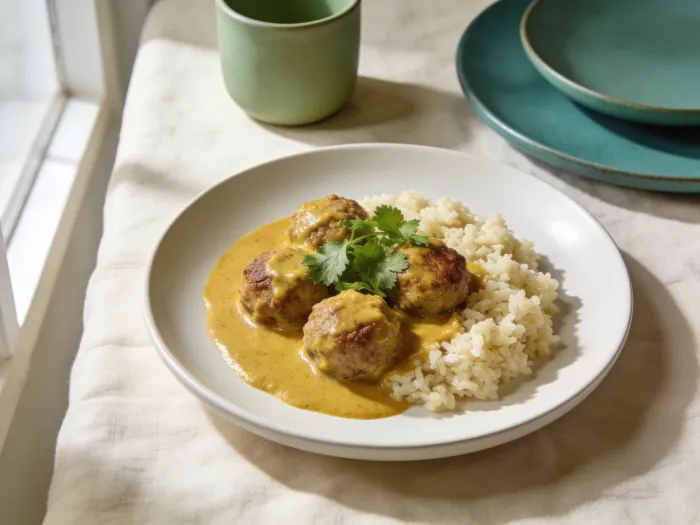 Boller i karry — LCHF-udgaven