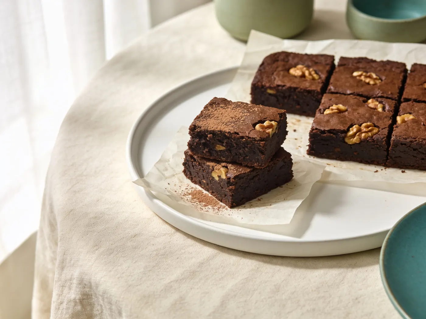 Fudgy brownies med mandelmel