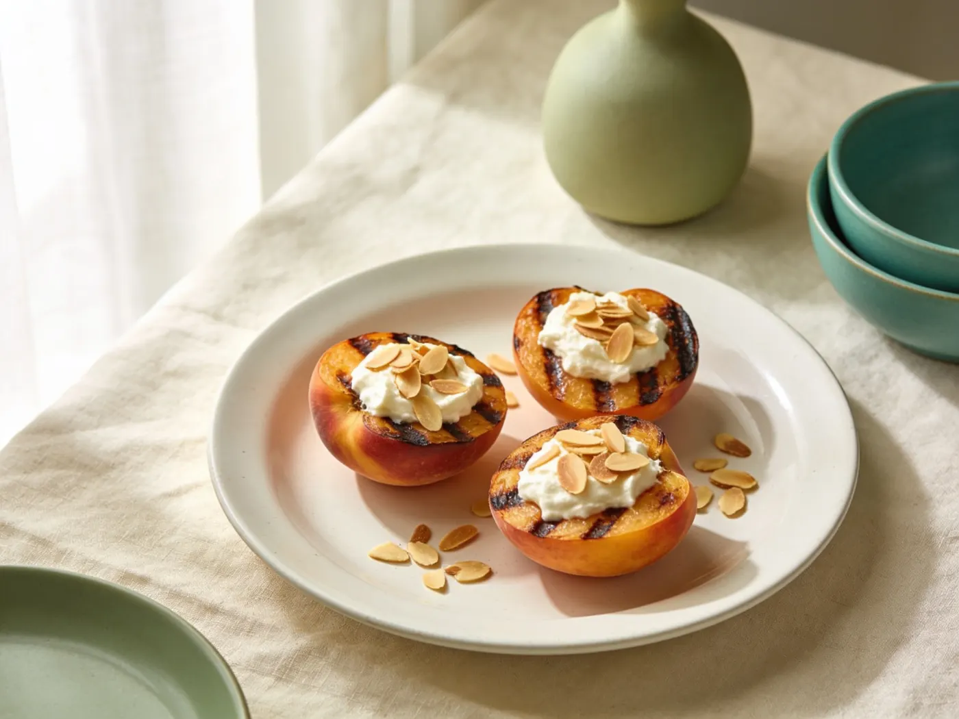 Grillede ferskner med mascarpone