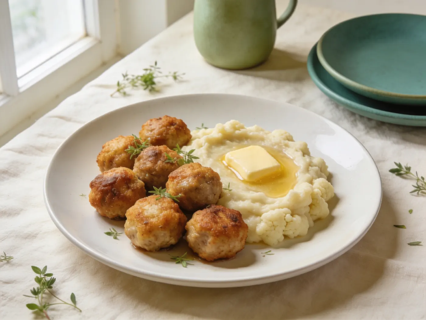 Frikadeller med blomkålsmos