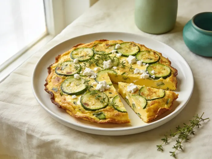 Frittata med squash og feta