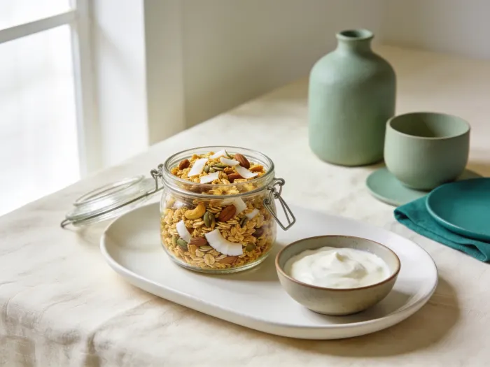 Keto-granola med nødder og kanel