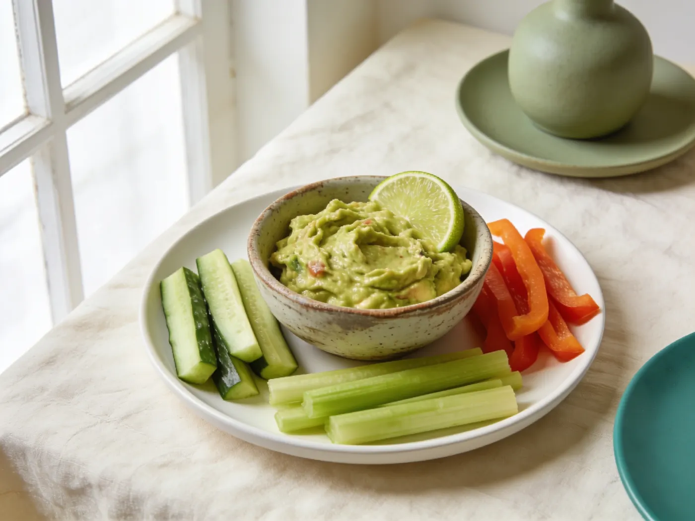 Guacamole med grøntsagsstave
