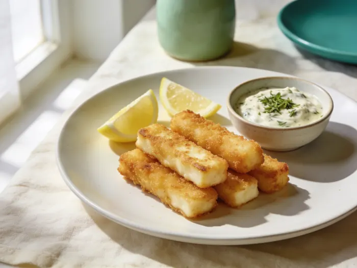 Stegte halloumistave med citron