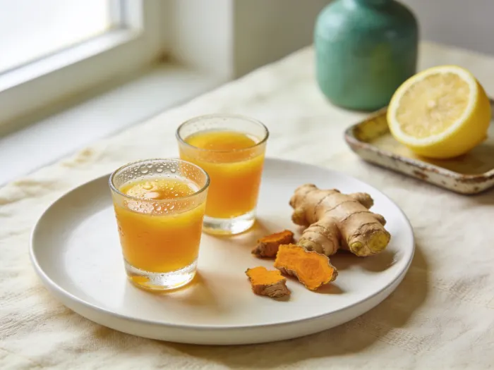 Ingefær-citronshot med gurkemeje